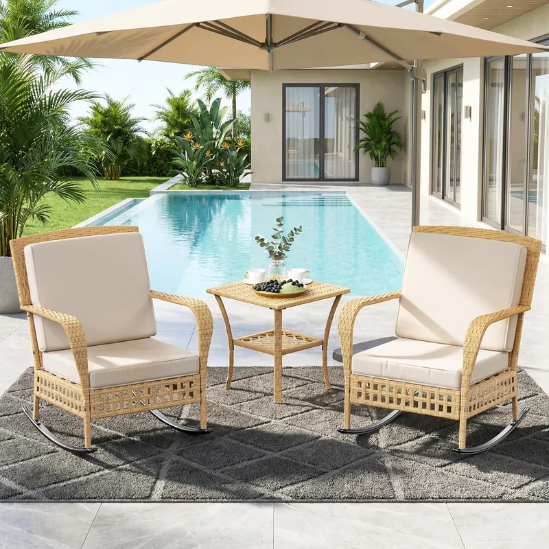Outdoor Furniture Rocking Chair - Set di Sedie a Dondolo da