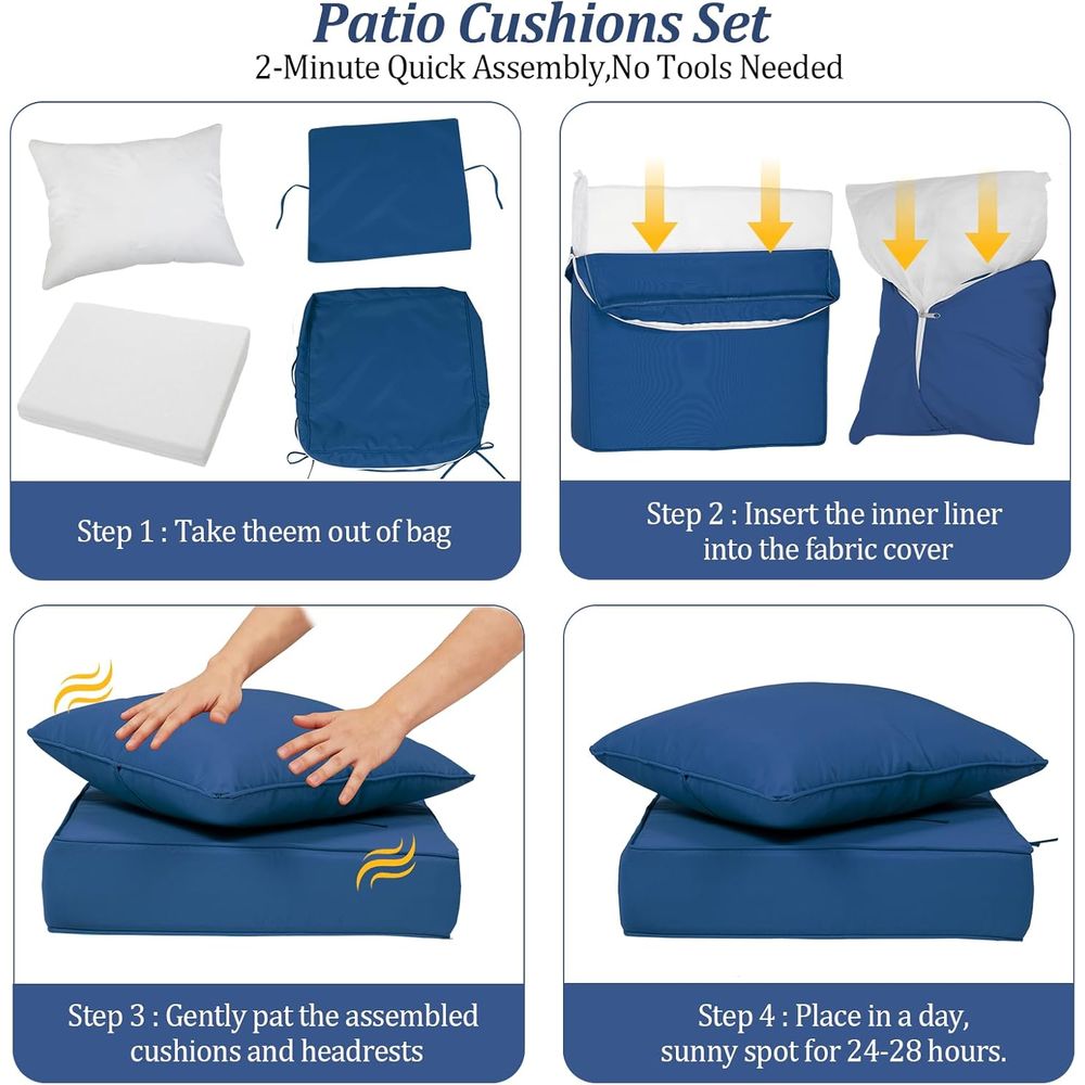 Set di 4 Cuscini Profondi per  - Outdoor Furniture Set recensione e prezzo