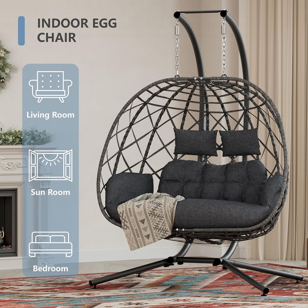 Sedia a dondolo doppia a forma - Hanging Egg Chair recensione e prezzo