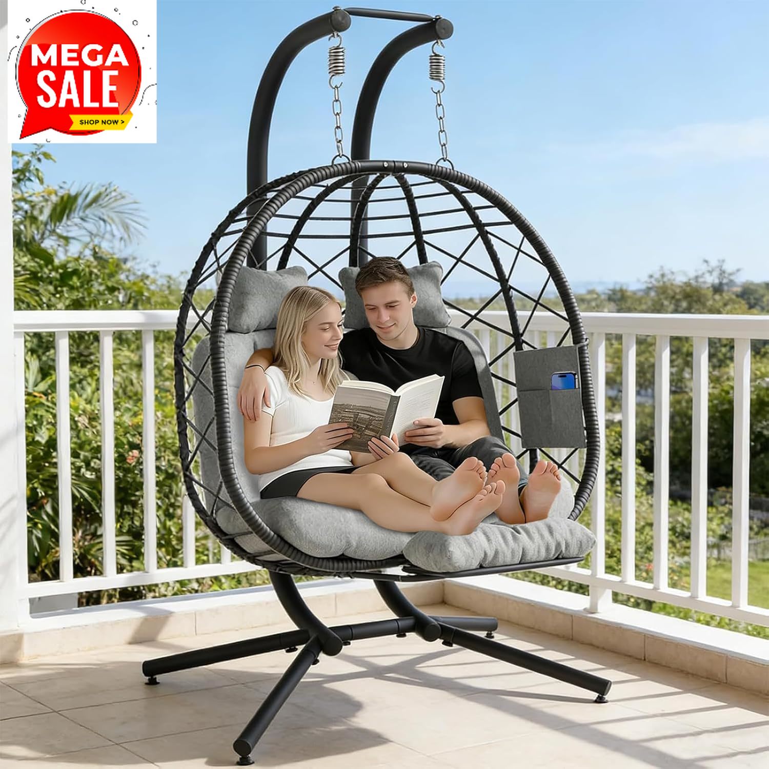 Sedia a dondolo a uovo doppia  - Hanging Egg Chair recensione e prezzo