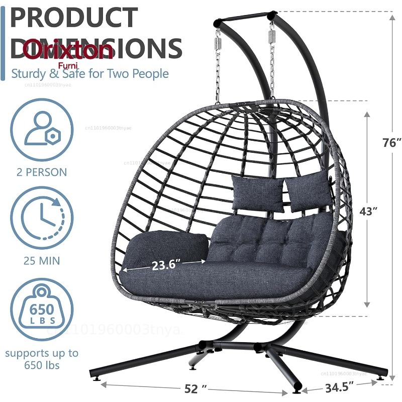Sedia a dondolo doppia a forma - Hanging Egg Chair recensione e prezzo