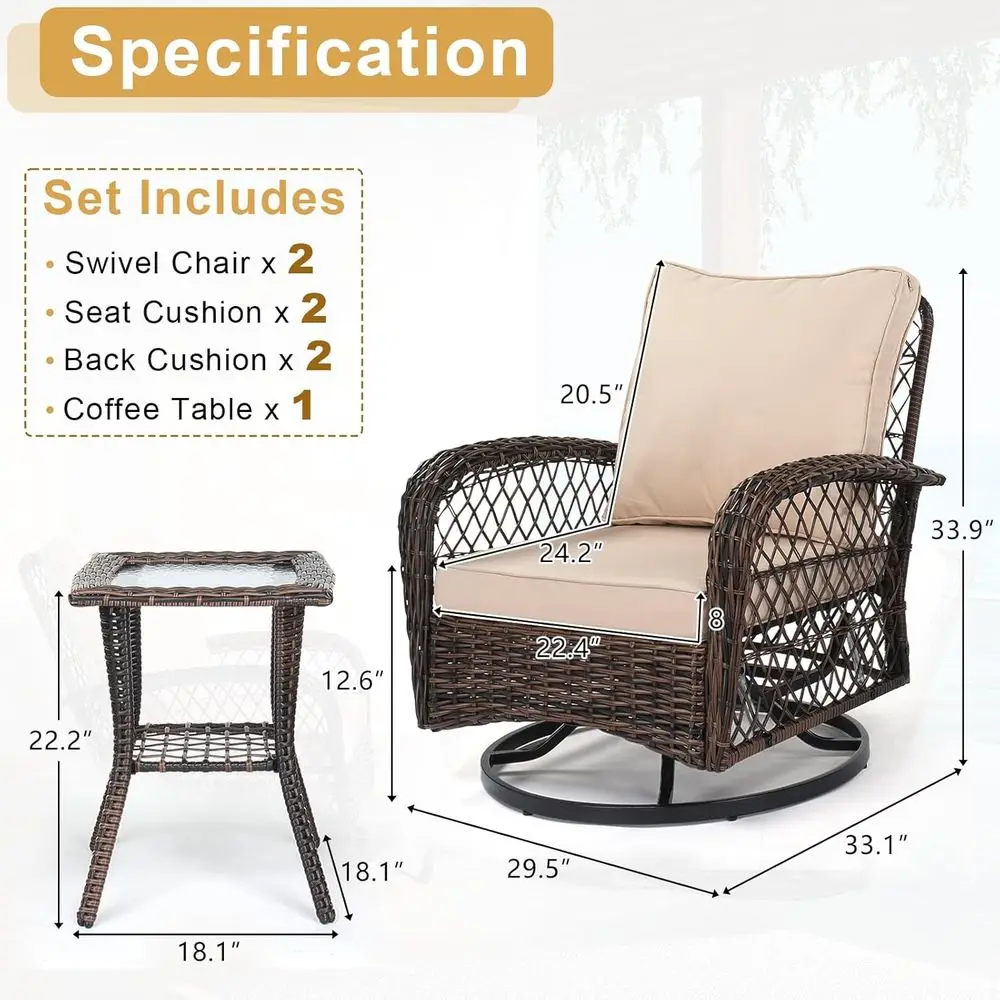 Set di Mobili da Giardino in 3 - Outdoor Furniture Rocking Chair recensione e prezzo