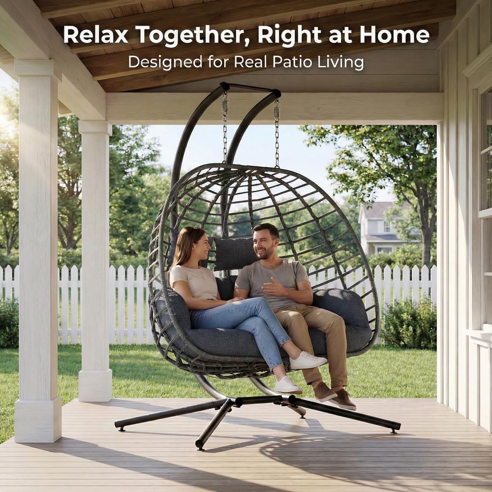 Sedia a dondolo doppia a forma - Hanging Egg Chair recensione e prezzo