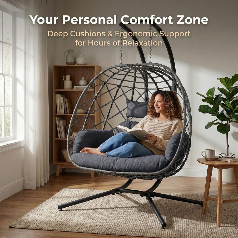 Sedia a dondolo doppia a forma - Hanging Egg Chair recensione e prezzo